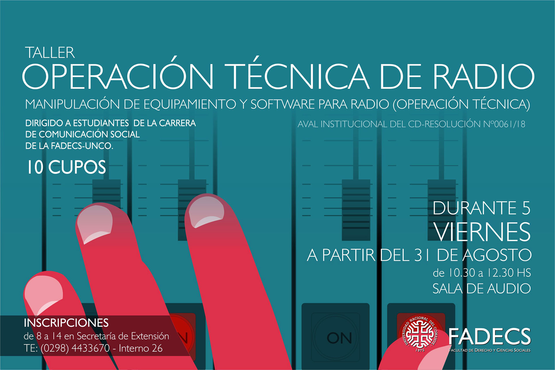 SE DICTARÁ EN LA FADECS UN TALLER DE OPERACIÓN TÉCNICA DE RADIO